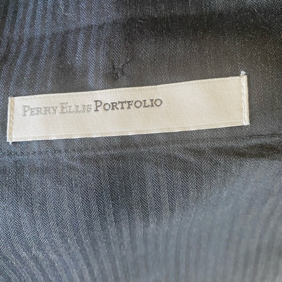 2 Pair Men’s Perry Ellis Dress Pants Slacks Trousers Black/Tan (Cuffed) 36X30 - Picture 7 of 8